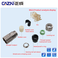 Conectores para Servomotores Serie M23, 6-19 Pines, Macho y Hembra, Adaptador, Cableado en Campo, Conector Metálico, Alta Corriente, Señal IP67