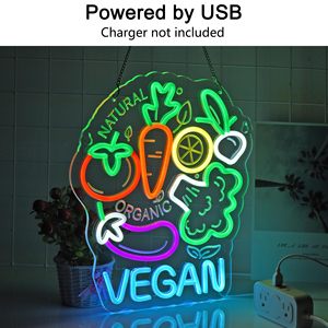 Letreros de Neón Veganos en Stock, Decoración de Pared Colgante para Negocios, Restaurantes, Tiendas, Cafeterías, Fiestas, Letreros de Neón Personalizados - Product Image 2