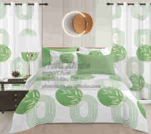 Offre Spéciale : Ensemble de Draps de Lit 8 Pièces avec Rideaux, Taille King, Imprimé, Drap Plat et Drap Housse, Prêt à Expédier, Parure de Lit pour l'Été - Product Image 3