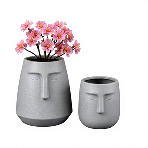 Vase en fibre de verre écologique, léger, durable, biodégradable, avec revêtement en poudre, pour usage intérieur/extérieur, trou de drainage, design moderne. - Product Image 1