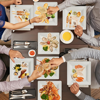 Ecologische vierkante suikerrietbagasse borden, wegwerpbaar, biologisch afbreekbaar, composteerbaar, voor feesten en catering.