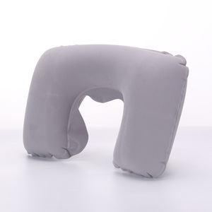 Almohada de viaje en forma de U para coche, oficina, almohada <span class=keywords><strong>inflable</strong></span> para el <span class=keywords><strong>cuello</strong></span>, funda de felpa corta, soporte de Pvc, reposacabezas, cojín suave para enfermería - Product Image 4