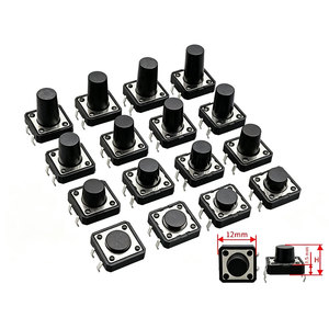 10 unidades de interruptores táctiles mini de botón pulsador, microinterruptor 12x12 12*12*4.3mm 5mm 6 7 8 9 10 11 12 13 14 15 16 mm, interruptor táctil de 4 pines - Product Image 1