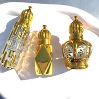 10ml 12ml 15ml or arabe cristal Attar bouteille d'huile huile essentielle bouteille en verre pour huile de parfum avec boule roulante