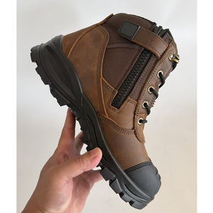 DSF53 Definite Brown <b>Leather</b> Safety <b>Work</b> <b>Boots</b> Waterproof Non Slip Sole All Seasons Casual Wear Custom Logo - Product Image 3