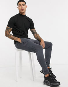 Camisetas Personalizadas para Hombre, Cuello Alto, Manga Corta, Ajustadas, 95% Algodón, <span class=keywords><strong>5</strong></span>% Elastano - Product Image 4