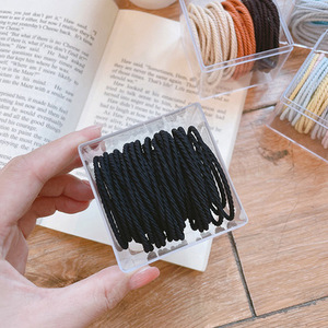 50pcs cheveux cravates pour femmes cheveux <span class=keywords><strong>avec</strong></span> bandeaux élastiques sans métal <span class=keywords><strong>avec</strong></span> paquet de boîte noir et gris - Product Image 5