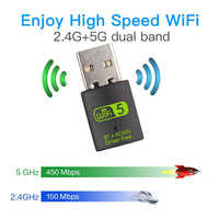 Driver Gratis RTL8821CU 600Mbps USB WiFi BT Dongle Dual Band Kartu Jaringan Nirkabel AC600 2 in 1 WiFi BT Adapter untuk PC Laptop