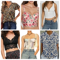 Vente directe du fabricant, vente en gros, hauts d'été pour femmes de haute qualité, style tendance, expédition aléatoire des stocks