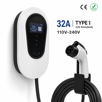 Cargador Rápido de CA para Vehículos Eléctricos de Pared Tipo 1 de 32A, Enchufe Estadounidense J1772, 7.7kW, 110V-240V, Caja de Carga Doméstica para Accesorios de Coches Eléctricos Chevrolet