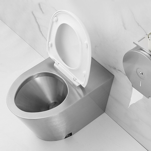 Inodoro Moderno de Acero Inoxidable 304 de Una Pieza, Montado en el Suelo, Resistente a Vandalismo, Alta Seguridad para Baños Públicos, Prisiones y Centros de Detención - Product Image 4