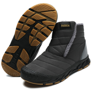 Stivali invernali caldi da uomo rivestiti in <span class=keywords><strong>pelliccia</strong></span> da uomo impermeabili e isolanti scarpe da trekking sportive da esterno <span class=keywords><strong>con</strong></span> soletta antiscivolo per l'inverno - Product Image 6
