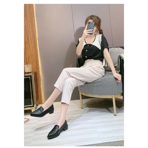 Mocasines de Vestir para Mujer, Estilo Británico Clásico Vintage, Punta en Pico, Microfibra, Tallas Grandes, Casuales, Planos, con Hebilla, para Verano - Product Image 3