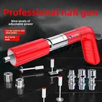 Superleises Industrielles Edelstahl-Nagelpistolen-Set Manuelle Betonverwendung 100 Nägel Kapazität 27-42mm Nagellänge Inklusive Sicherheitszubehör