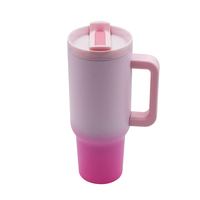 Nouveau gobelet en verre isolé en acier inoxydable de 40oz avec couvercle anti-déversement avec poignée avec paille