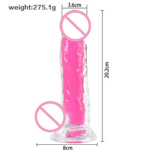 Новые светящиеся в темноте мягкие дилдо из ТПЭ для женщин, большие искусственные кристальные дилдо из ТПЭ, светящиеся в темноте - Product Image 3
