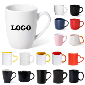 Ventes en gros de tasses en céramique personnalisées avec logo imprimé, <span class=keywords><strong>cadeau</strong></span> <span class=keywords><strong>personnalisé</strong></span>, tasse à café en céramique blanche et noire, marque de café, tasse à café promotionnelle - Product Image 1
