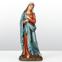 Statue de la Vierge Marie en résine fabriquée à la main, figurine religieuse catholique, statue de la Madone pour l'extérieur, souvenirs, cadeau
