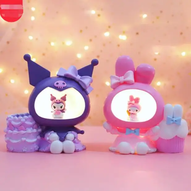 Ruunjoy Kawaii Sanrio मेरा मेलोडी Kuromi स्टार लाइट राल कलम धारक कार्टून गुड़िया सजावटी लटकन छात्र सुंदर उपहार