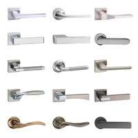 Poignée de porte intérieure moderne en bois, en alliage de zinc Zamak, finition nickel satiné et chrome poli, sur mesure, luxe, pour marché russe.