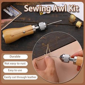 Kit <span class=keywords><strong>de</strong></span> Costura Portátil, Herramienta para Coser Cuero, Hilo Encerado, Kit <span class=keywords><strong>de</strong></span> Hilo para Reparación <span class=keywords><strong>de</strong></span> Cuero, Manualidades - Product Image 4