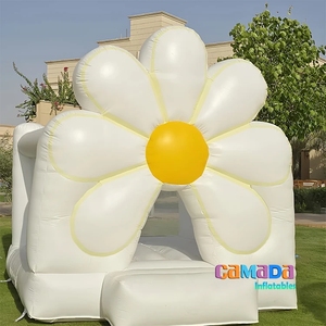 Château Gonflable Blanc à Petites Fleurs pour Enfants, Trampoline Gonflable pour Tout-Petits - Product Image 1