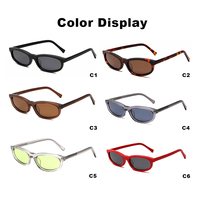 Lunettes de soleil rétro rectangulaires en acétate polarisées, monture fine, lunettes de créateur haut de gamme pour un look tendance 2026, unisexe
