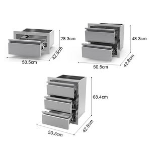 스테인리스 스틸 모던 야외 주방 아일랜드 캐비닛 (축구 팬 존 파티용 3단 서랍 포함) - Product Image 4