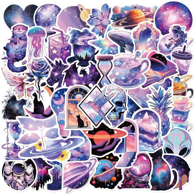 Galaxy Cartoon DIY Decoration Guitar Mobile Phone Laptop Motorcycle Waterproof Sticker