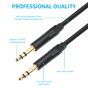 <span class=keywords><strong>Cable</strong></span> de Audio Estéreo de PVC de 1M, 1.8M, 3M, 5M, 10M, 20M, 1/4 TRS, 6.35MM, Macho <span class=keywords><strong>a</strong></span> Macho, <span class=keywords><strong>para</strong></span> <span class=keywords><strong>Guitarra</strong></span> Eléctrica, Bajo, Micrófono, Amplificador - Product Image 2