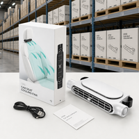 Doppelkopf-USB-Autolüfter aus ABS-Material, 10W, 3 Geschwindigkeiten, 360° Drehbar, Rücksitzkühlung, Plug-in, Starker Wind für Rücksitzbelüftung