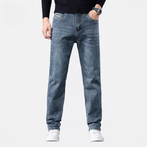 <span class=keywords><strong>Jeans</strong></span> Casual da <span class=keywords><strong>Uomo</strong></span> Personalizzabili Autunno Inverno, Nuovi <span class=keywords><strong>Jeans</strong></span> in Cotone Elasticizzato, Vestibilità Leggera, Stile Business, Pantaloni Lunghi Dritti - Product Image 1