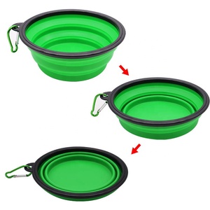 Bac à nourriture pliable portable pour animaux de compagnie, en silicone souple et sûr pour la nourriture, idéal pour les chiens et les chats lors de leurs sorties, randonnées, pour boire et pour la nourriture sèche - Product Image 2