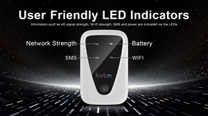 Karbor Original Type-C 4G Router with Sim Slot 3000mAh Mobile <strong>Pocket</strong> <strong>WiFi</strong> <strong>UK</strong> Plug VPN &amp; VoIP Functions WEP Encryption - Product Image 4