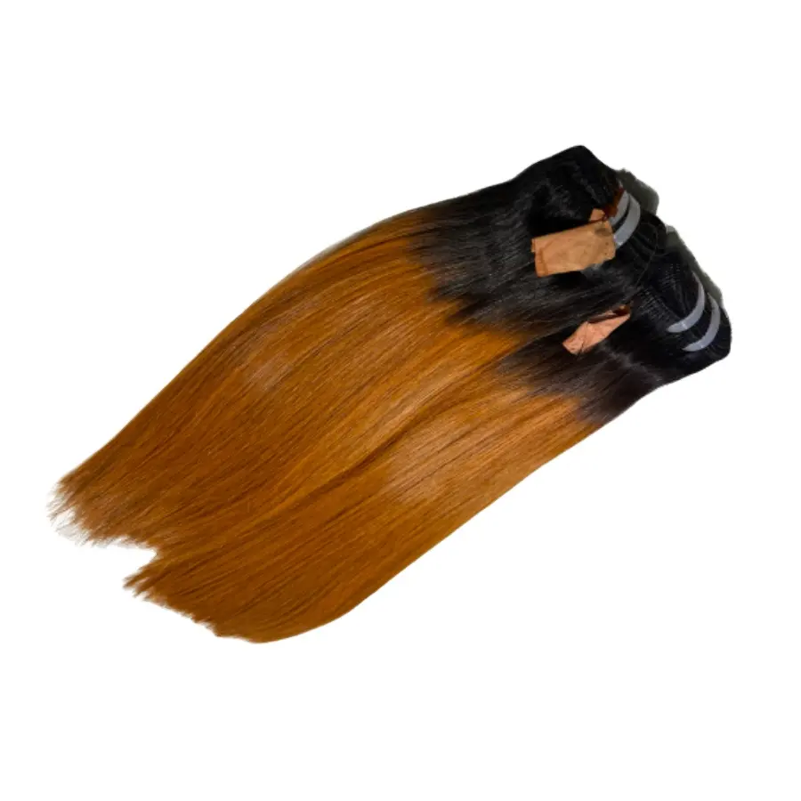 Top Quality Good Feedback 8-30 Inches 100% Human Hair Weave Orange & Black Ombre Hair Extensions For Sale