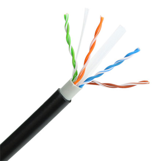Surxin Outdoor Network PVC PE XLPE Double Jacket Black Cat6 UTP 305m 1000ft 23AWG 8-Conductor Copper Wire Waterproof Oil UV