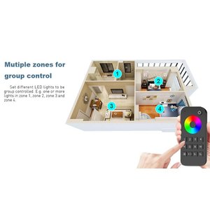 Telecomando RF 2.4GHz per Illuminazione Interna RGB con Controllo Radio e Disco Touch per 4 Zone Magnetiche Compatibile con Alimentatore Skydance - Product Image 5