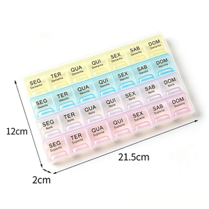 กล่องใส่ยาแบบรายสัปดาห์ <span class=keywords><strong>7</strong></span> วัน ปลอดสาร BPA 28 ช่อง ป้องกันความชื้น กล่องยา <span class=keywords><strong>4</strong></span> ครั้งต่อวัน กล่องเก็บยาพลาสติกสำหรับเดินทาง กล่อง PP - Product Image 5
