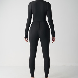 Liquidazione da donna europea e americana con cerniera a manica lunga nuda tuta sportiva per il Fitness Yoga aderente leggera e traspirante - Product Image 3