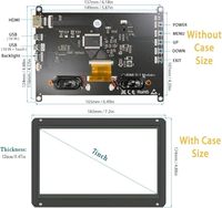 Monitor Táctil de 7 Pulgadas para Raspberry Pi, Pantalla LCD con Resolución de 1024x600, Panel IPS, Brillo de 300cd/m, Tiempo de Respuesta de 5ms