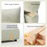 Cadre de lit AIDI de luxe moderne en flanelle avec tête de lit rembourrée confortable et grande, fabriqué par le fabricant