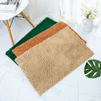 Tapis de bain pour salle de bain en chenille doux et moelleux, tapis antidérapant absorbant l'eau, lavable en machine, tapis de bain en chenille pour sol intérieur