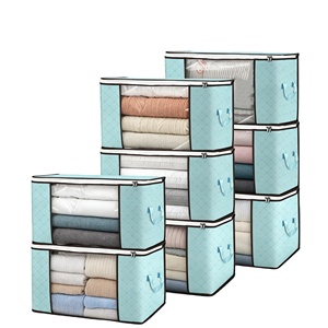 Bolsa de Almacenamiento de Ropa Plegable Personalizada de Fábrica, Contenedores de Almacenamiento de Ropa con Ventana de PVC para Organizar Ropa y Almohadas - Product Image 1