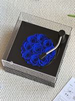 Boîte à musique Bluetooth personnalisée en acrylique avec rose éternelle et haut-parleur intégré, idéale pour Noël et les cadeaux de remise de diplôme