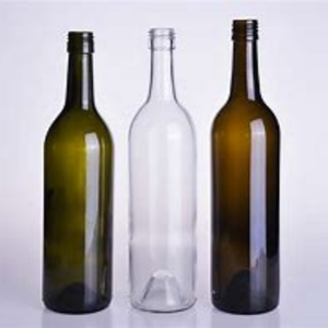 Precio al por mayor, botella de vino de licor de vidrio reciclable, botella de vino tinto con tapón de rosca, botella de vino de vidrio transparente superior - Product Image 1