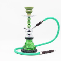 Vente en gros 34cm petite taille simple ou double tuyaux Shisha narguilé ensemble verre Base fête fumer accessoires narguilé à eau