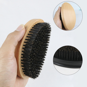 Brosse à ondulations à angle incurvé à 360°, moyennement dure, en nylon renforcé et poils de sanglier, avec manche en <span class=keywords><strong>bois</strong></span>, <span class=keywords><strong>pour</strong></span> extensions capillaires et séchage - Product Image 6