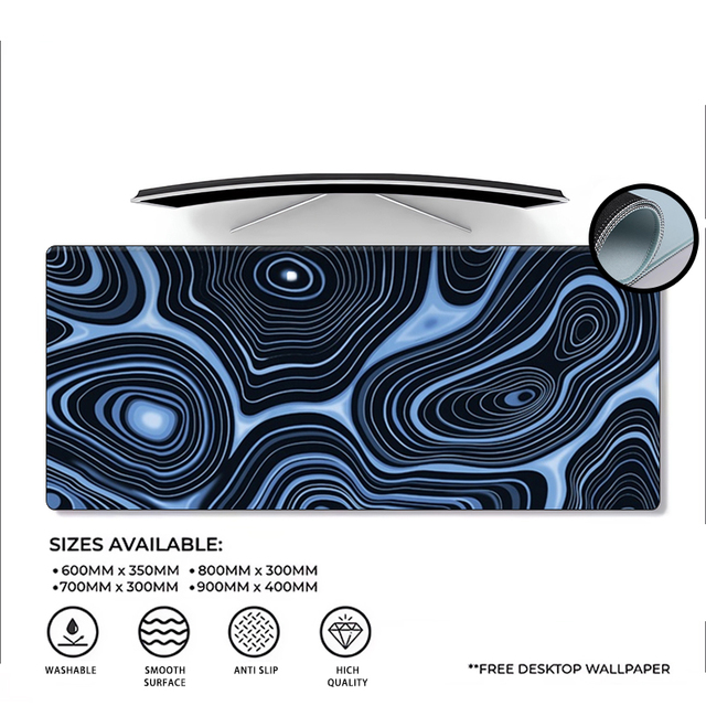 XXL Large 80*30 cm Blue Rubber Desk Mat Anti-Slip Gaming Mouse Pads with Radiation Protection Stock Style