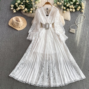 slim fit dress slacks Celie Crochet Lace Mini Dress main image 1