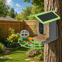 Estación de Alimentación para Aves Silvestres con Cámara Solar de 5200mAh y 1.8L de Capacidad, Plataforma con Identificación por IA y Conexión a Red